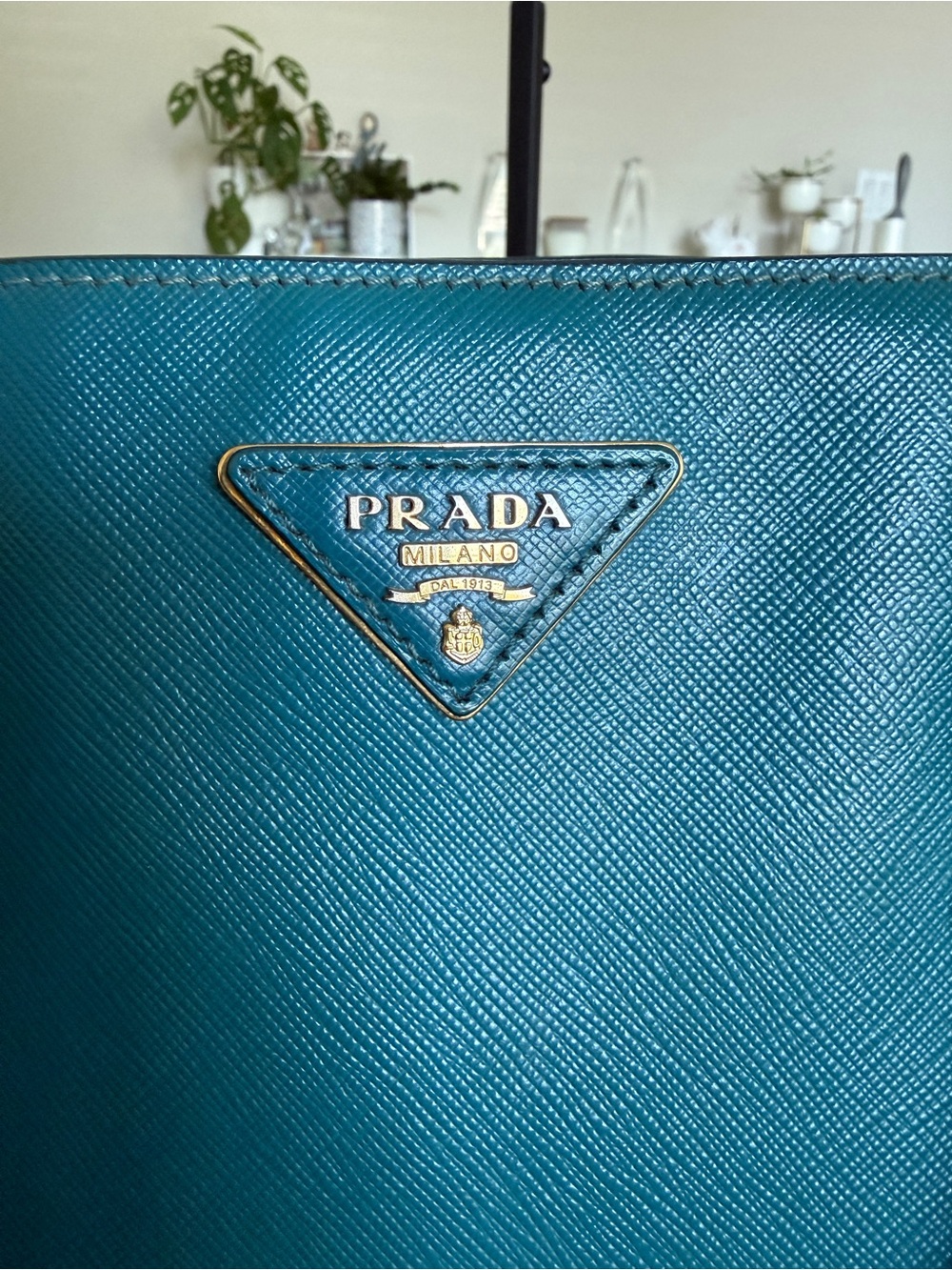 Prada Saffiano Leather Tote - Teal - Picture 8 of 15